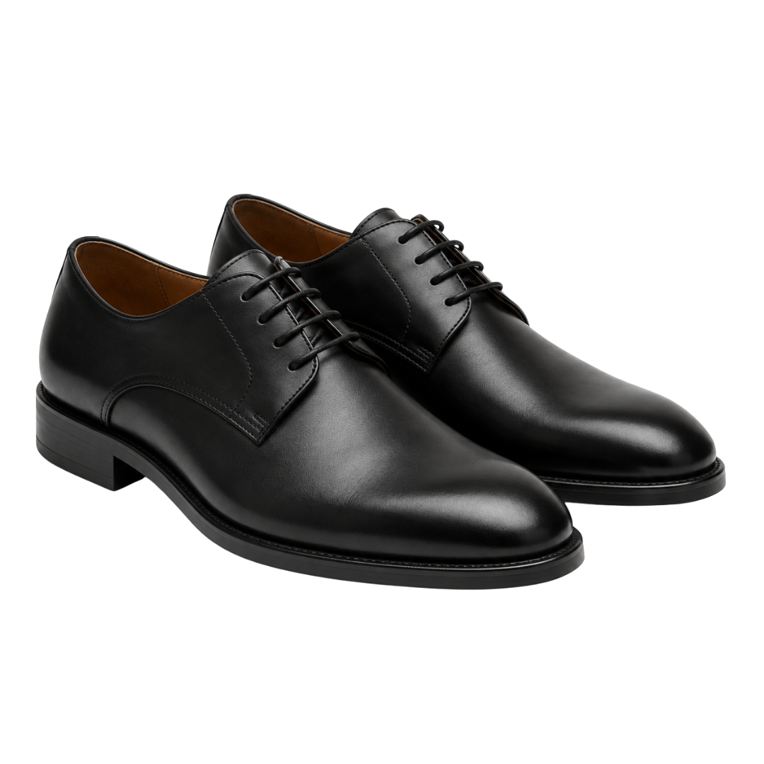 Premium Polished Leather Derby Shoes – Black | Loun Jesterb