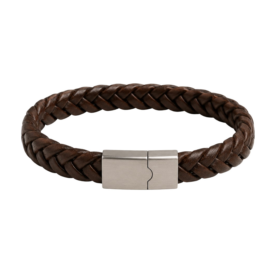 Premium Braided Suede Bracelet – Brown | Loun Jesterb