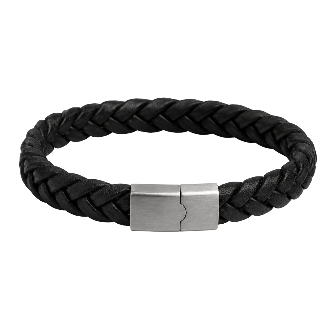 Premium Braided Suede Bracelet – Black | Loun Jesterb