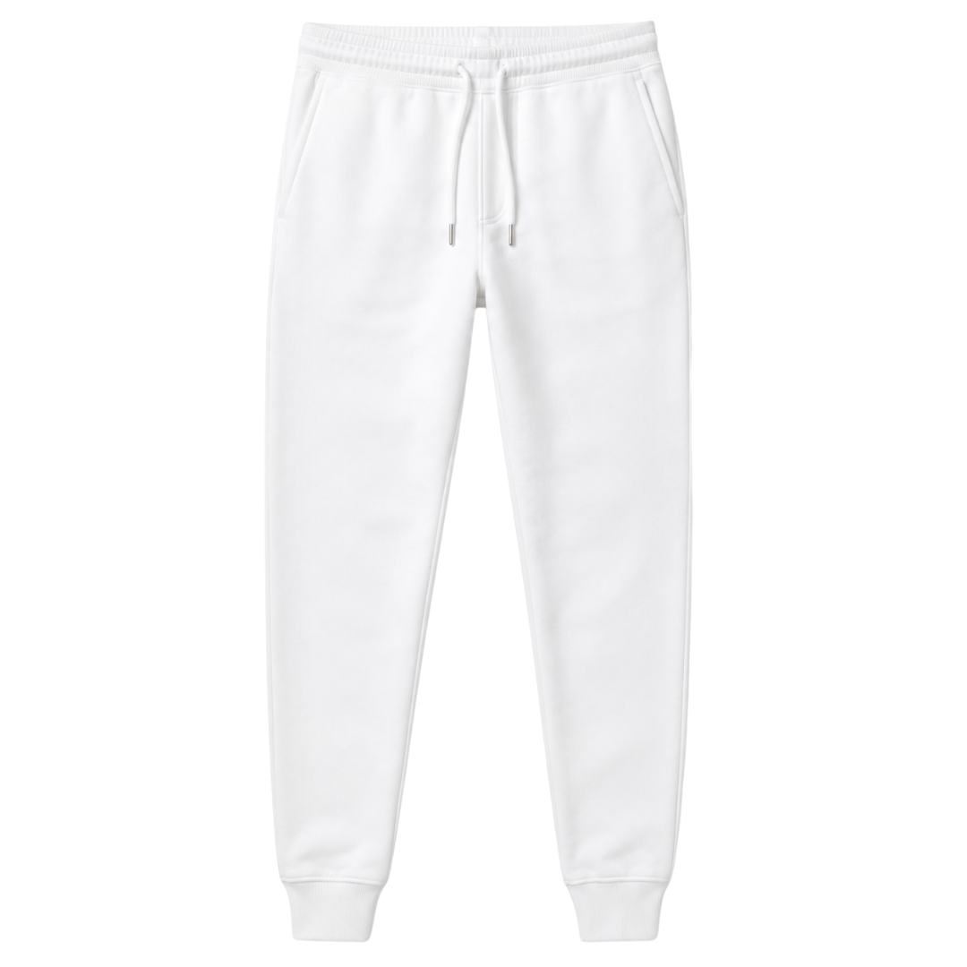 Premium Cotton Fleece Joggers – White | Loun Jesterb